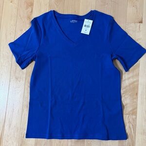 Northern Reflections Cobalt Blue V-Neck Tee 100% Cotton
